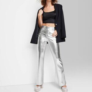 Wild Fable Shimmering Silver Wide Leg Pants